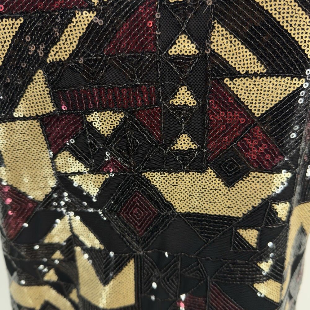 Nwt Nicole Miller New York V-Women Dress Size 8 Neck Sequin Shift Cocktail - Picture 6 of 16